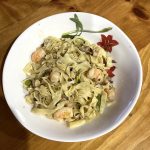 Linguine with Shrimp Mushrooms and Leek