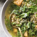 Lemony Lentil-Kale with Sweet Potatoes Soup